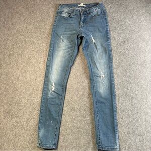 Forever 21 Distressed Light Wash Skinny Stretch Blue Jeans Women’s Size 6
